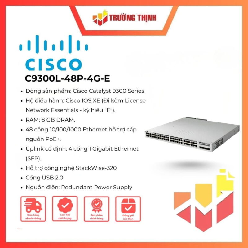 Cisco Catalyst 9300L 48-Port PoE Switch – Network Essentials