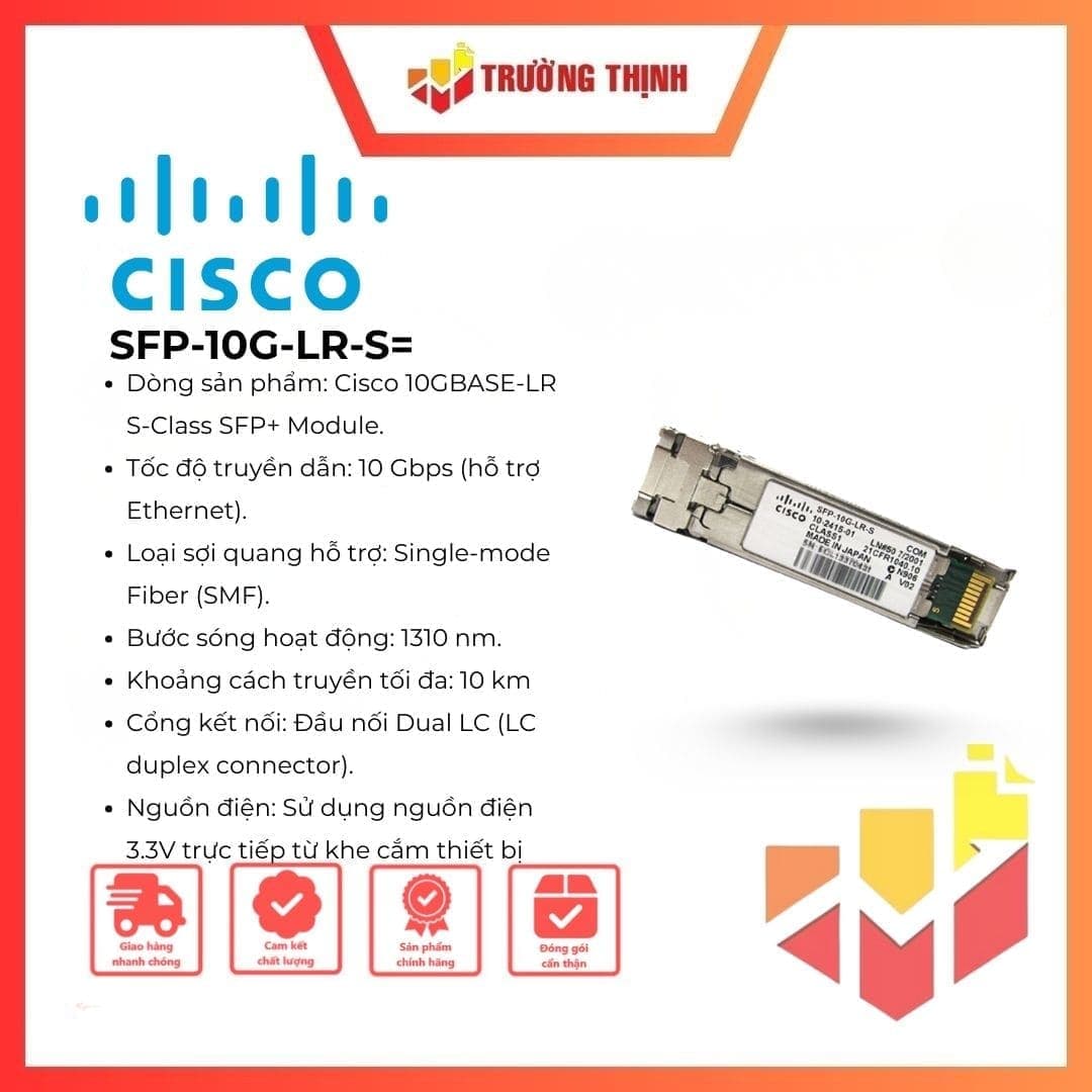 Cisco SFP-10G-LR-S 10GBASE-LR SFP+ Enterprise Module