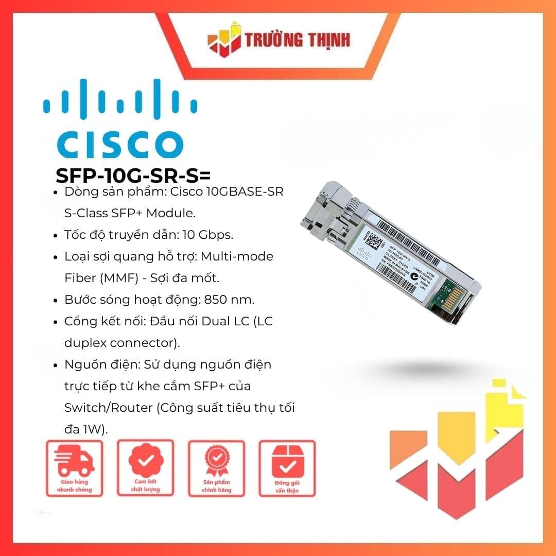 Cisco SFP-10G-SR-S 10GBASE-SR SFP+ Enterprise Module