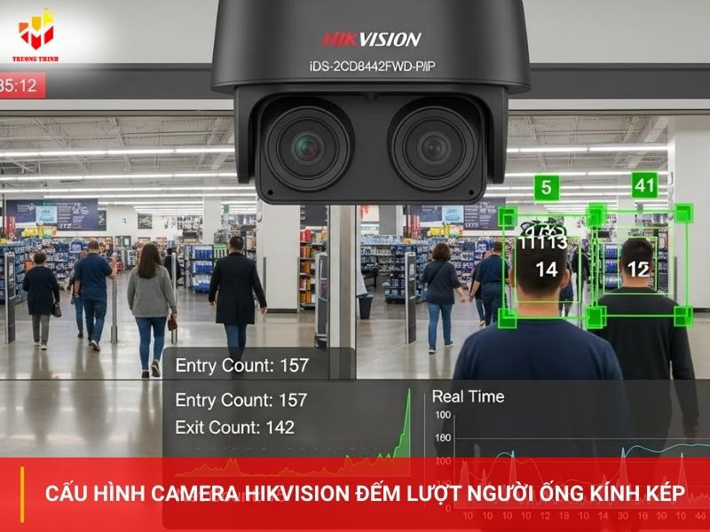 Hướng dẫn cài đặt camera Hikvision đếm lượt người ống kính kép