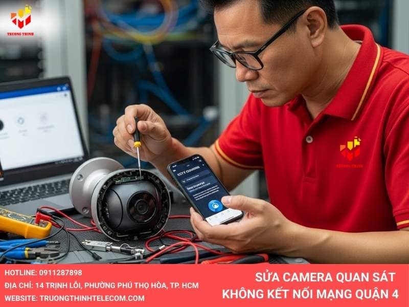 Sửa camera bị lôi camera không kết nối mạng tại Quận 4