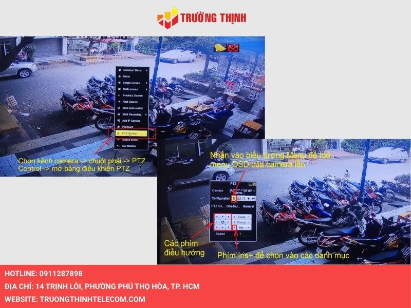 Vào Menu của camera HD-TVI