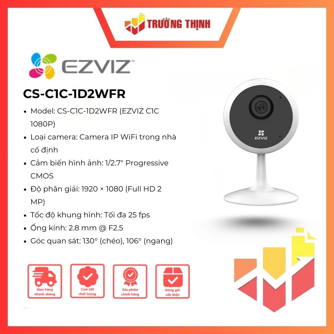 Camera IP wifi 2MP EZVIZ C1C 1080P Model CS-C1C-1D2WFR