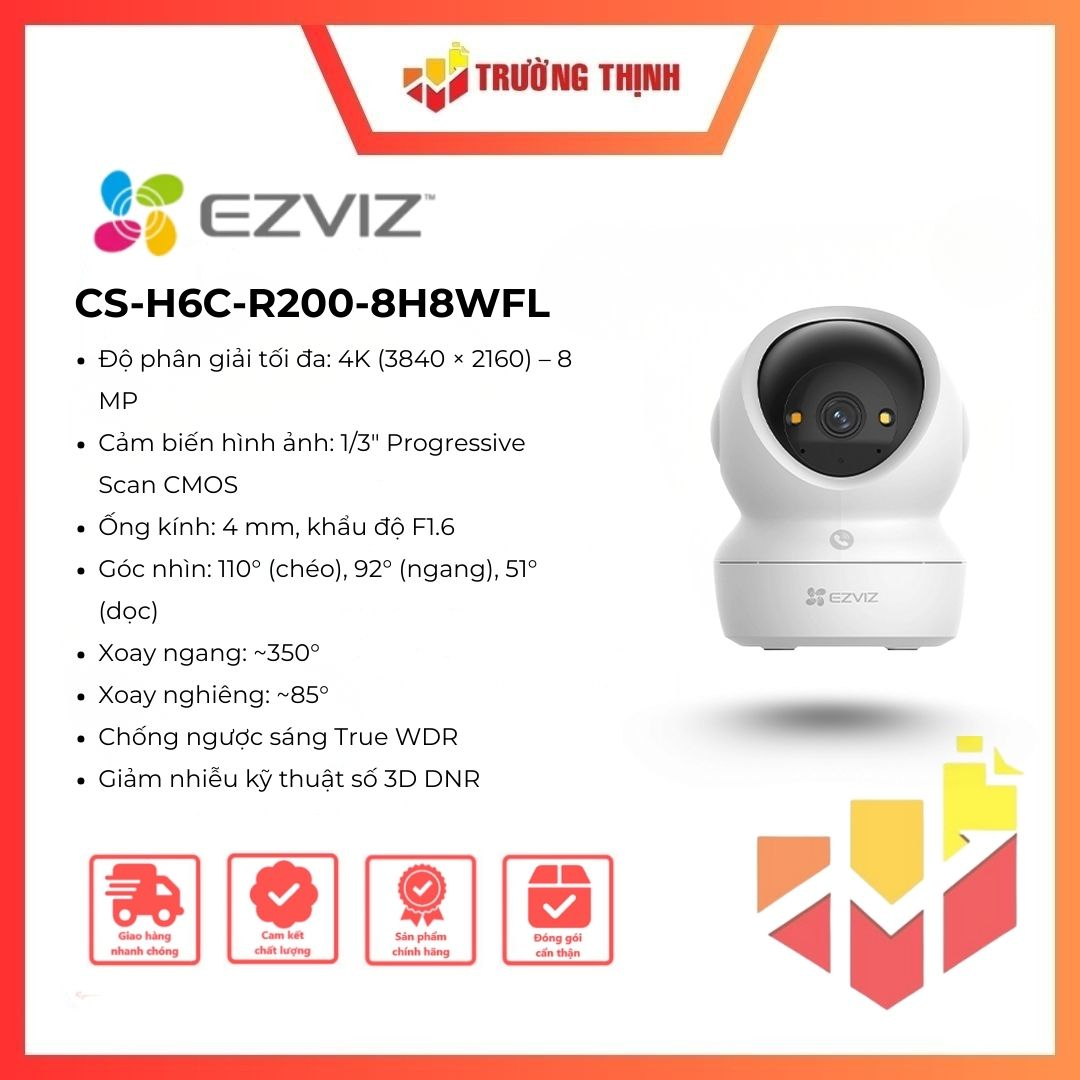 Camera Ezviz Trong Nhà H6C G1 4K Model CS-H6c-R200-8H8WFL