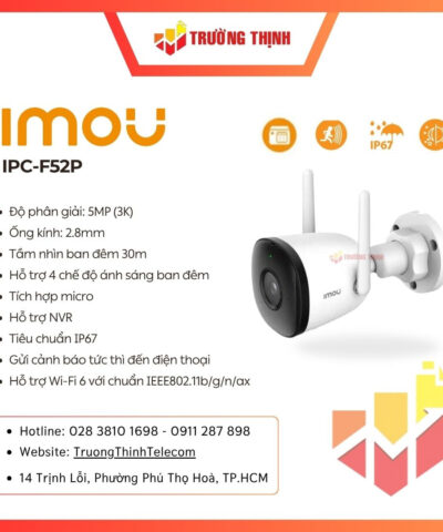 Camera Wifi ngoài trời 5MP IMOU IPC-F52P