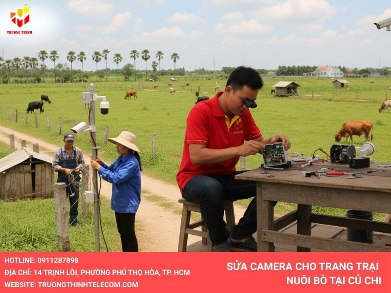 Sửa camera cho trang trại nuôi bò tại Củ Chi