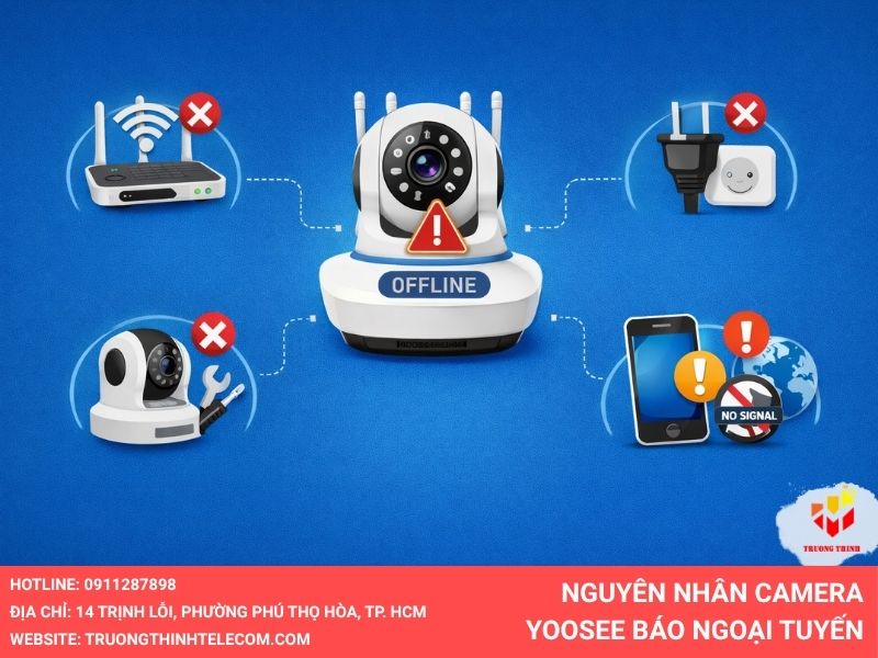 Nguyên nhân camera Yoosee báo ngoại tuyến