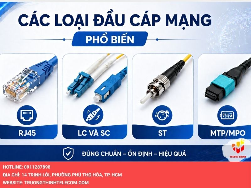 Các loại đầu cáp mạng phổ biến