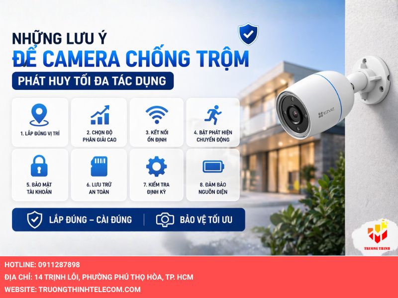 Những lưu ý để camera chống trộm phát huy tối đa tác dụng