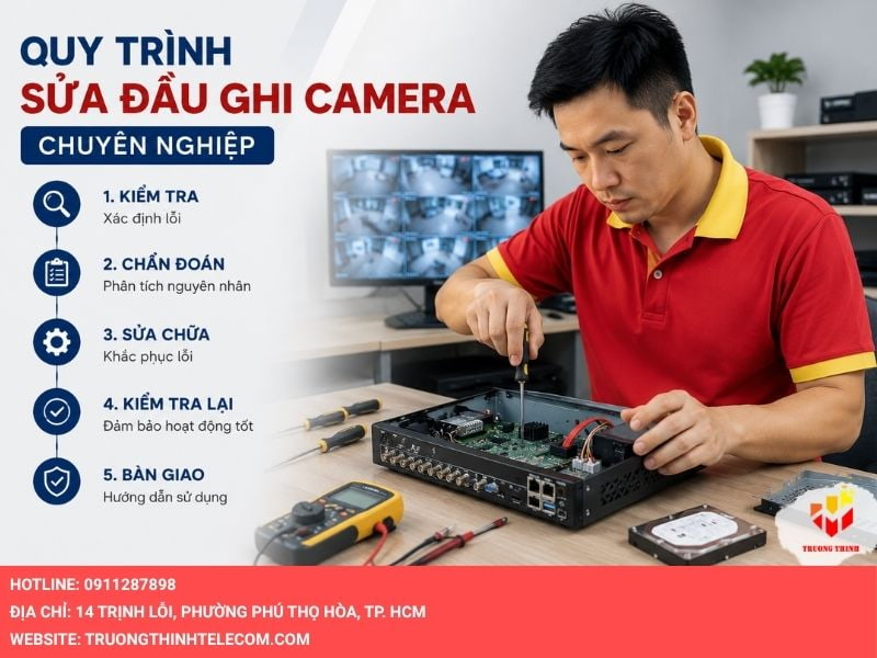 Quy trình sửa đầu ghi camera chuyên nghiệp