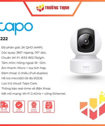 Camera IP Wifi quay quét 360 độ 4MP Tapo C222