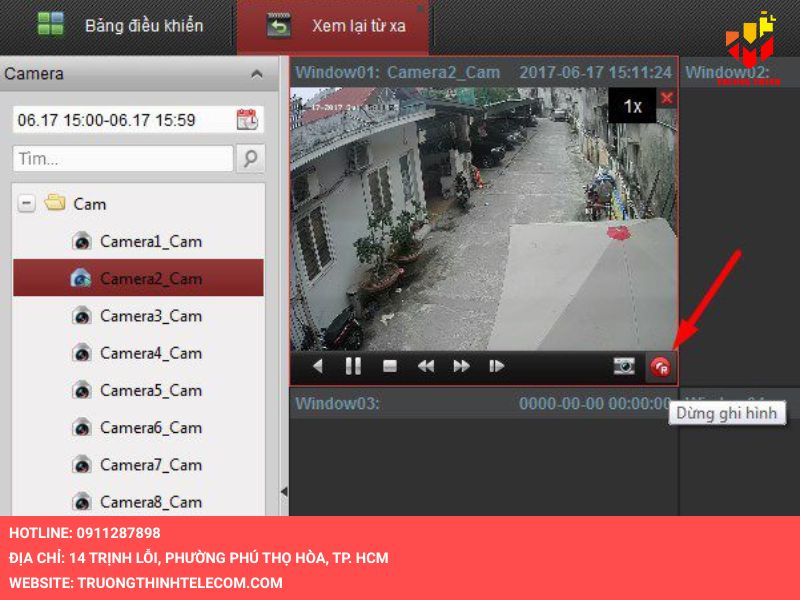 Bấm nút đỏ như trong hình để dừng