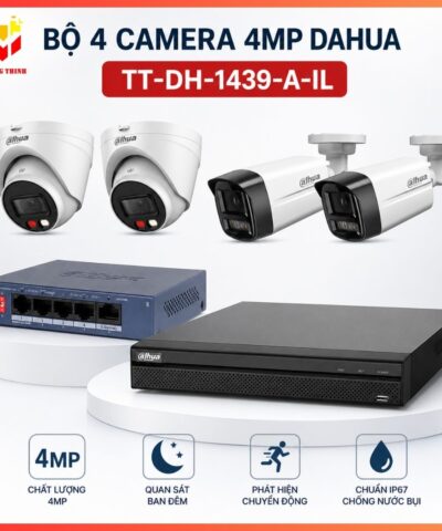 Trọn bộ 4 camera 4MP Dahua TT-DH-1439-A-IL Giá Tốt