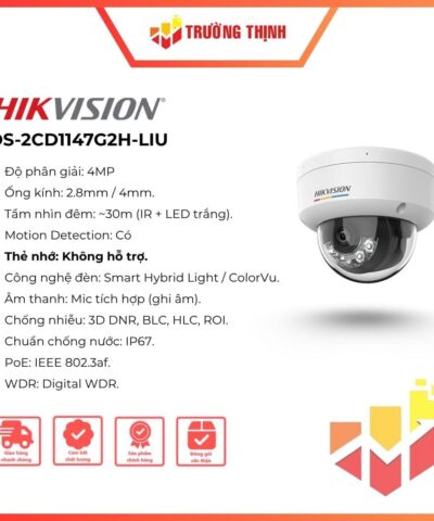 Camera Hikvision IP bán cầu 4MP DS-2CD1147G2H-LIU ColorVu