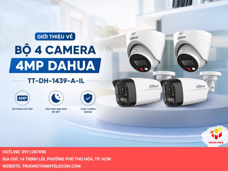 Giới thiệu về Bộ 4 Camera 4MP Dahua TT-DH-1439-A-IL