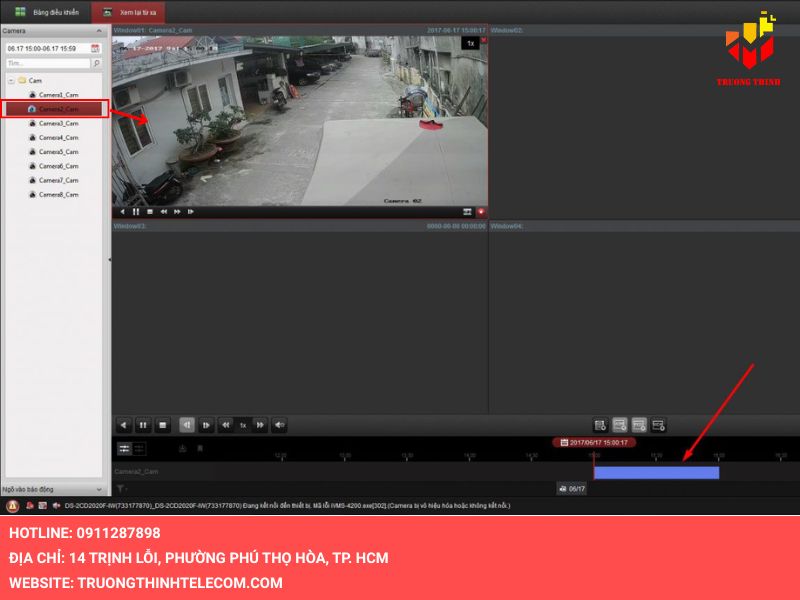 Kéo camera muốn xem vào khung hình