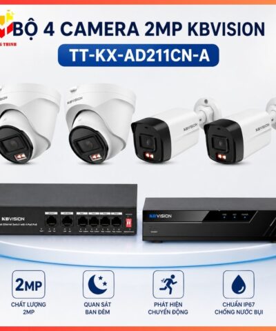 Trọn bộ 4 camera KBVision TT-KX-AD211CN-A 2MP Chính Hãng