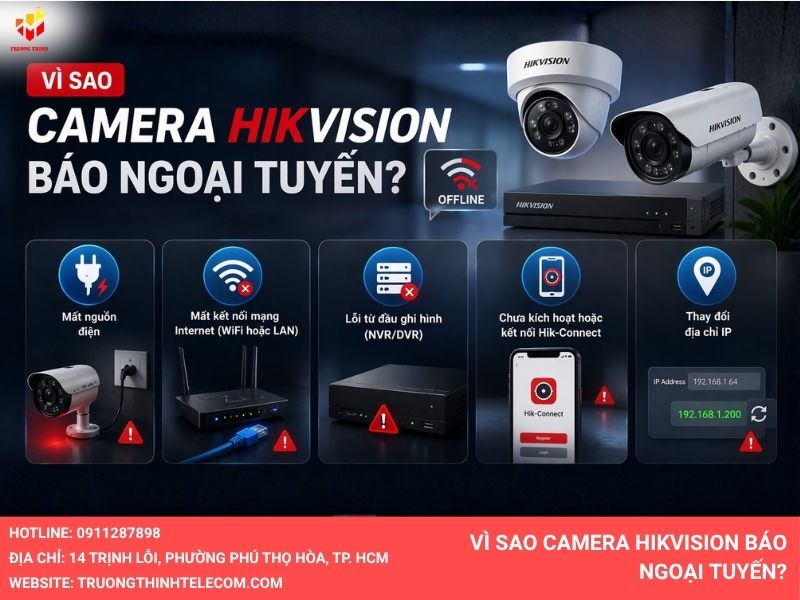 Vì sao camera Hikvision báo ngoại tuyến?