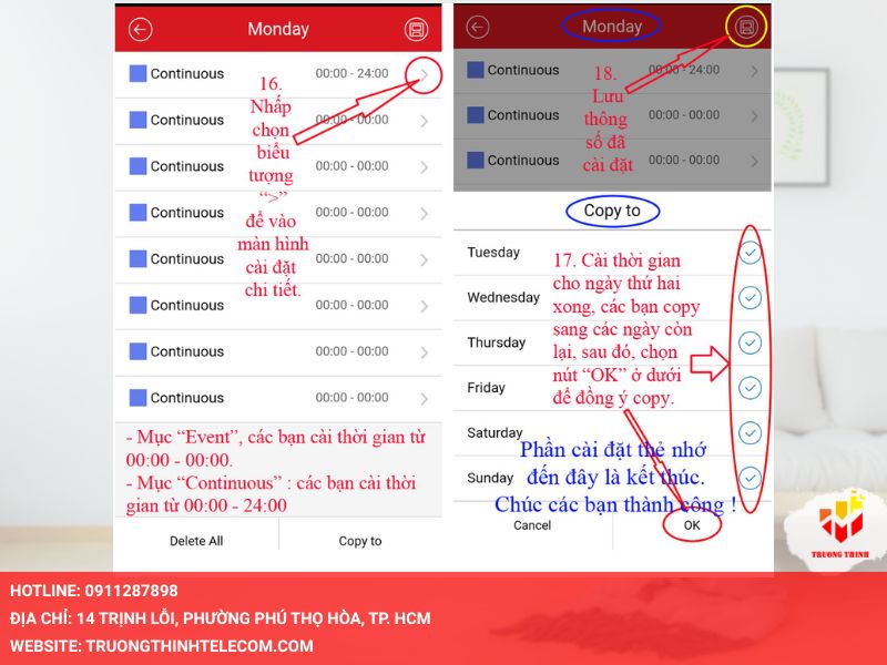 Bật tùy chọn Recording Schedule (Bật lịch ghi hình)
