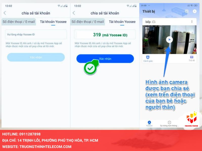 Cách chia sẻ camera Yoosee thông qua Yoosee ID