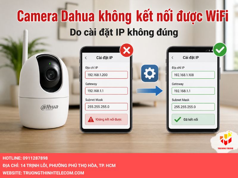 Cách sửa lỗi Camera Dahua không kết nối được wifi do cài đặt IP không đúng