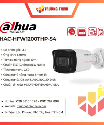Camera Dahua HAC-HFW1200THP-S4 HDCVI 2MP Full HD