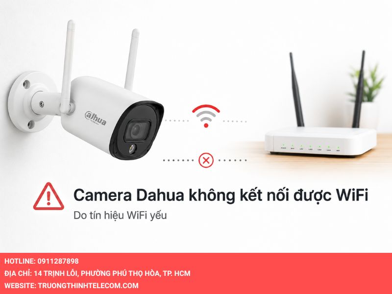 Camera Dahua không kết nối được wifi do tín hiệu wifi yếu