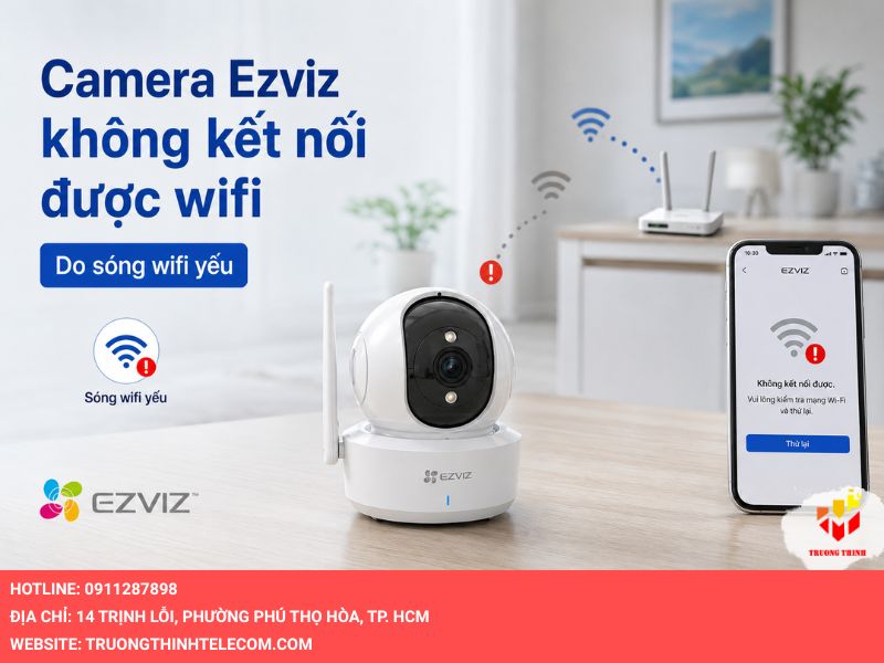 Camera Ezviz không kết nối được wifi do sóng wifi yếu