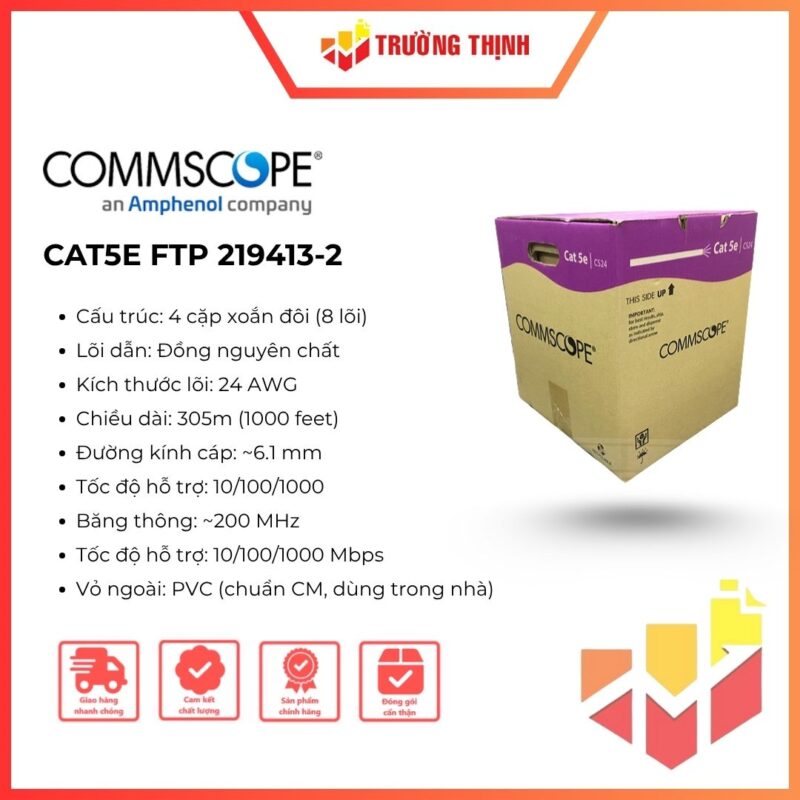 Dây cáp mạng amp Commscope cat5e FTP 219413-2 Chính hãng