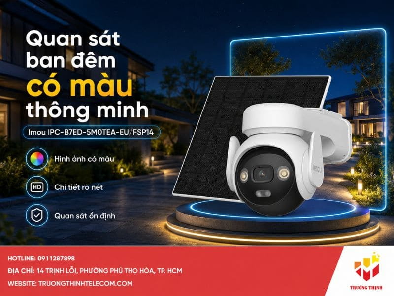 Công nghệ quan sát ban đêm có màu thông minh trên Imou IPC-B7ED-5M0TEA-EU/FSP14