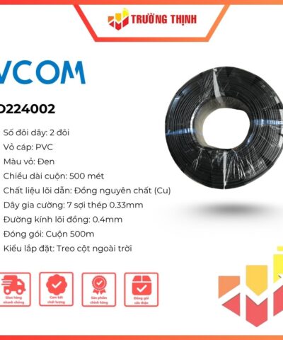 Dây Dropwire 2x(2x0.4)Cu + (7/0.33)St PVC ( 500mét) D224002 VCOM