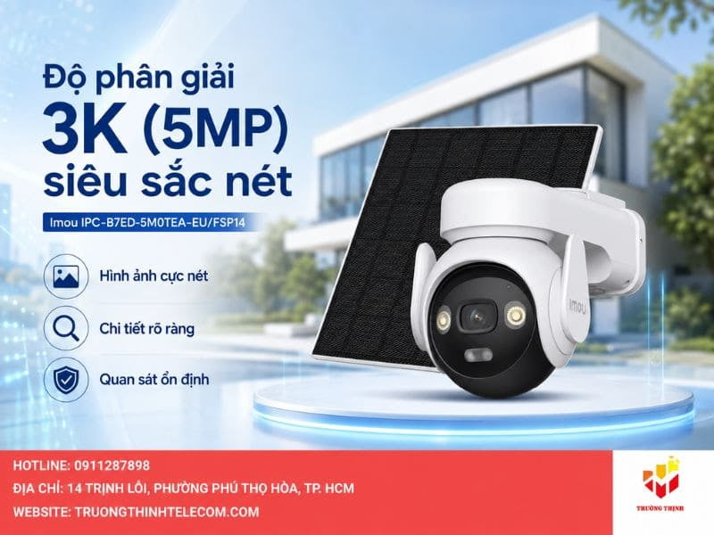 Độ phân giải 3K (5MP) siêu sắc nét trên Imou IPC-B7ED-5M0TEA-EU/FSP14