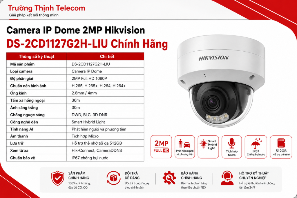 Camera Hikvision DS-2CD1127G2H-LIU