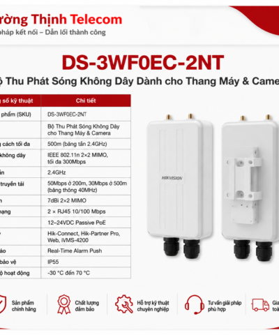 Bộ truyền tải video DS-3WF0EC-2NT không dây cho Thang Máy và Camera