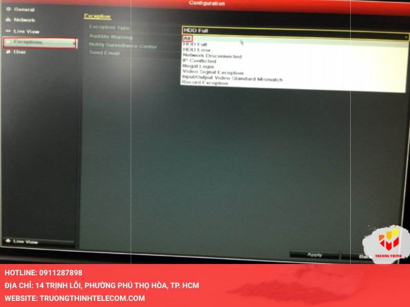 Hệ PAL/NTSC hoặc ổ cứng đầy