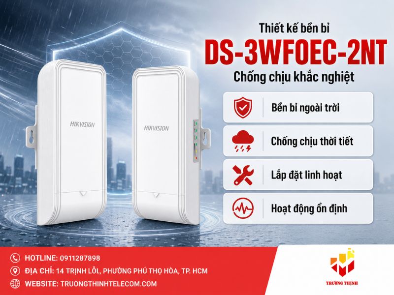 Hikvision DS-3WF0EC-2NT với thiết kế bền bỉ, chống chịu mọi điều kiện khắc nghiệt