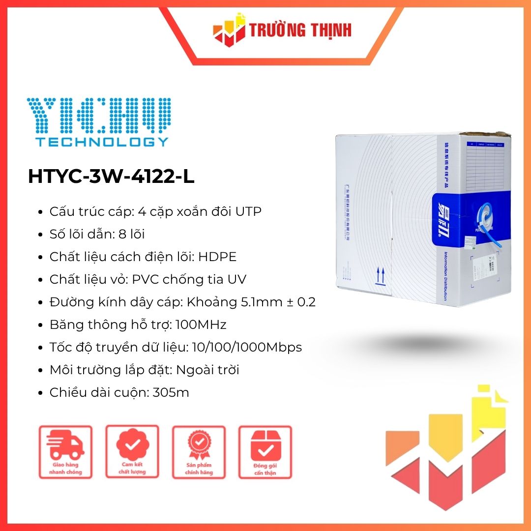 Cáp mạng UTP CAT 6 HTYC-3W-4122-L Yichu (305m)