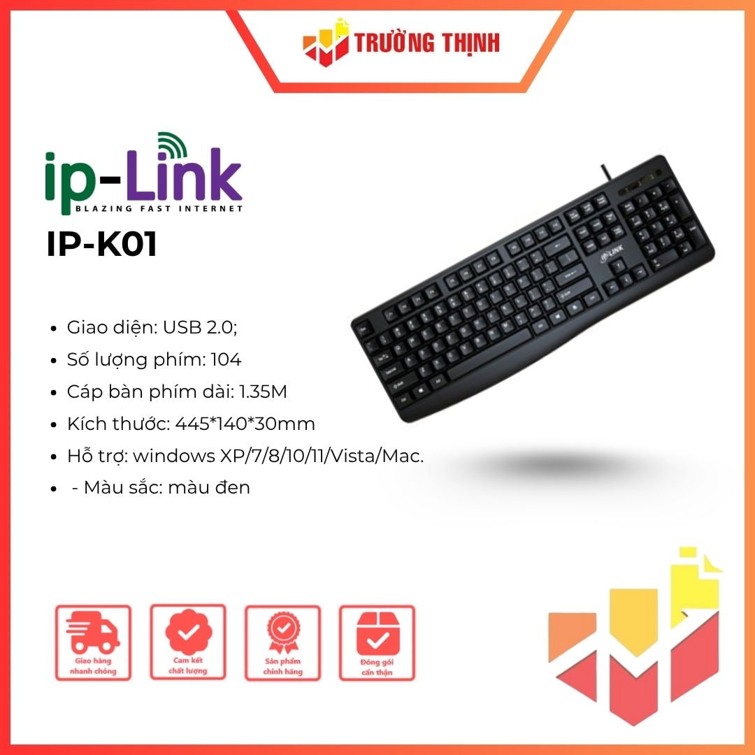 Bàn phím văn phòng đa chức năng có dây IP-K01
