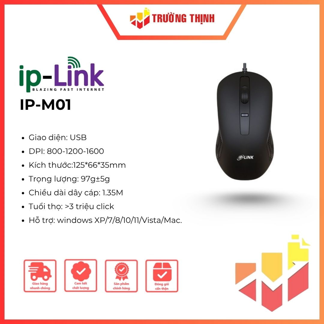Chuột có dây 4D văn phòng IP-LINK IP-M01