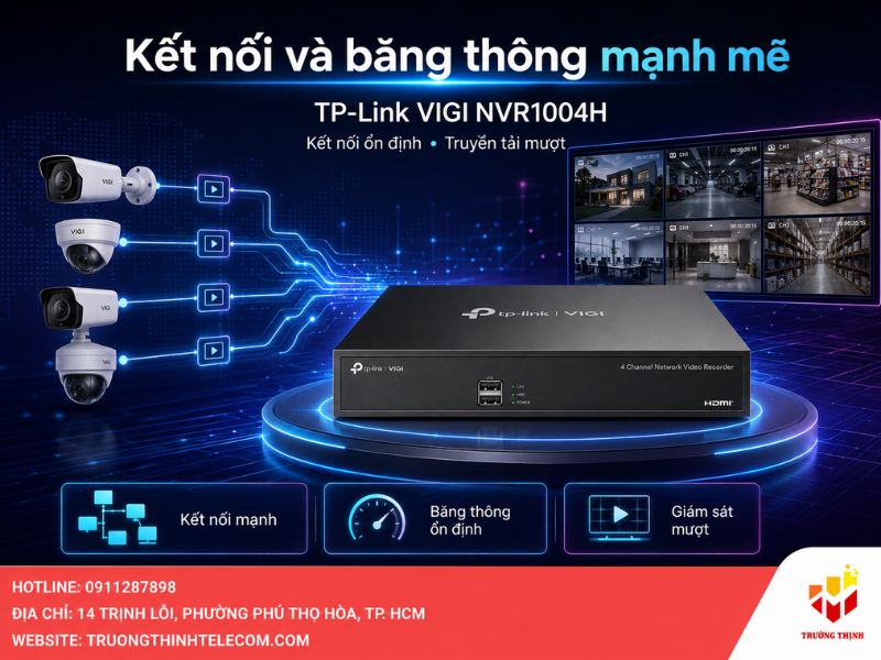 Khả năng kết nối và băng thông mạnh mẽ của TP-Link VIGI NVR1004H