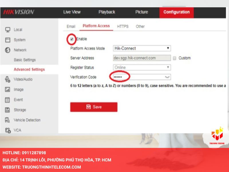 Nhập mã Verification Code