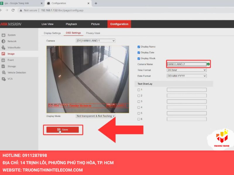Nhập tên camera bạn muốn đặt