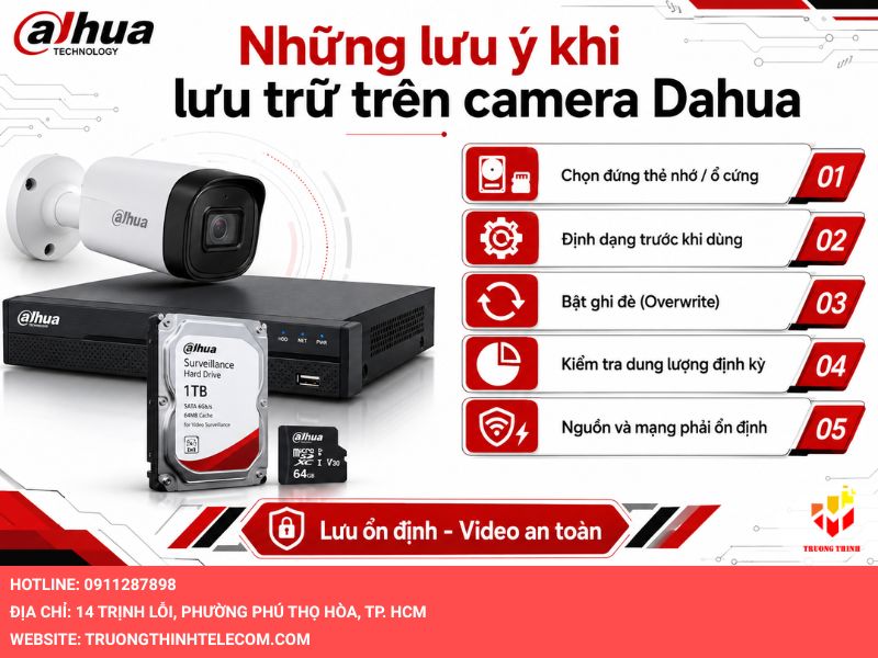 Những lưu ý khi lưu trữ trên camera Dahua