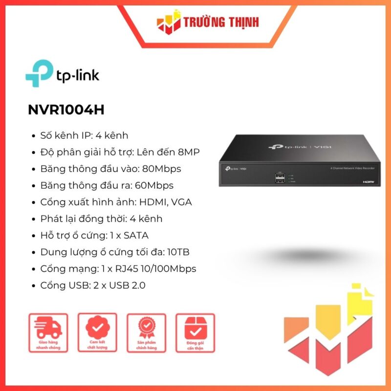 Đầu ghi hình Vigi TP-Link PoE NVR1004H 4 kênh