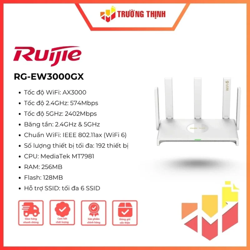 Router wifi 6 Ruijie RG-EW3000GX Dual-WAN Gigabit 3000M