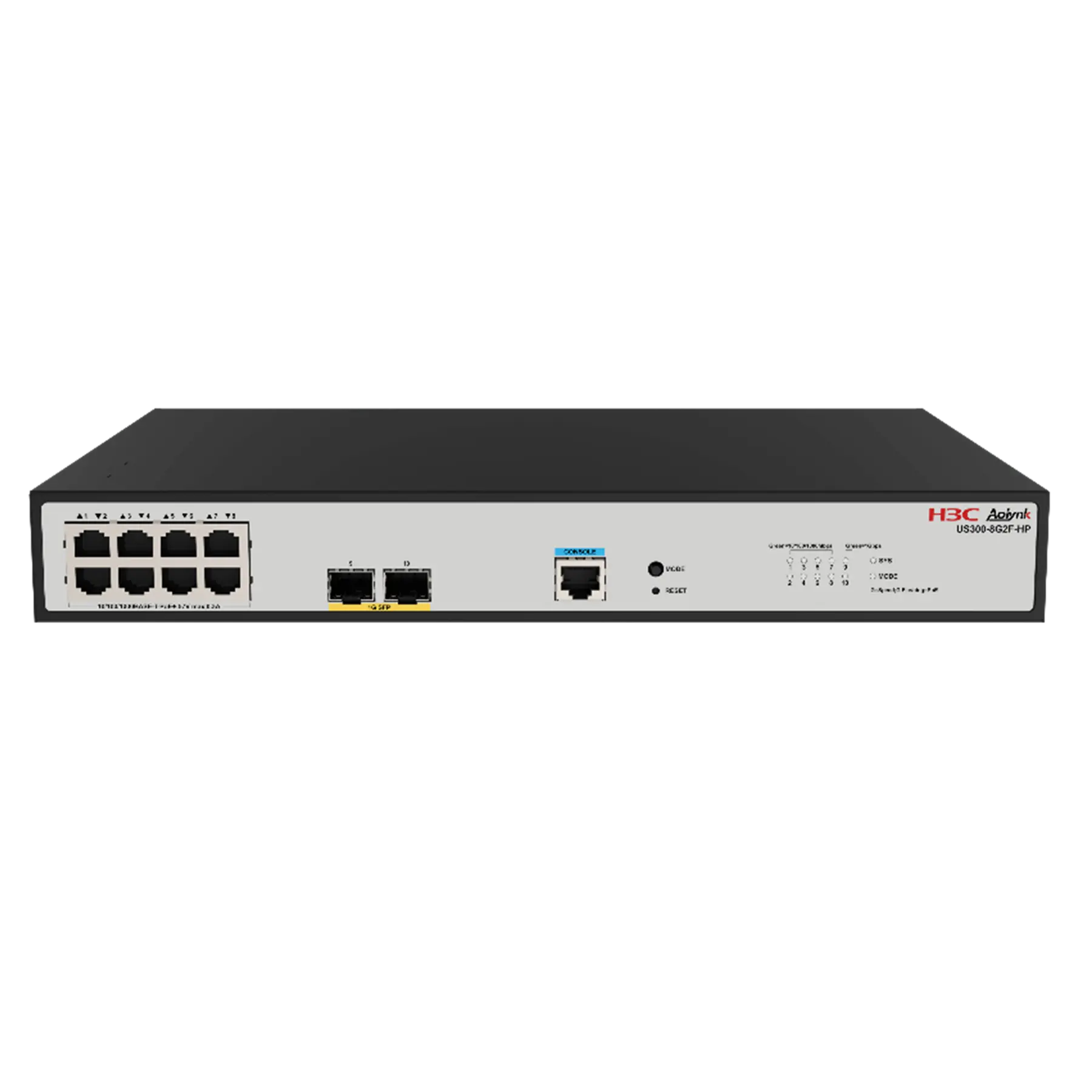 H3C US300-8G2F-HP – Switch Layer 2 Managed PoE+ 8GE, 2 SFP