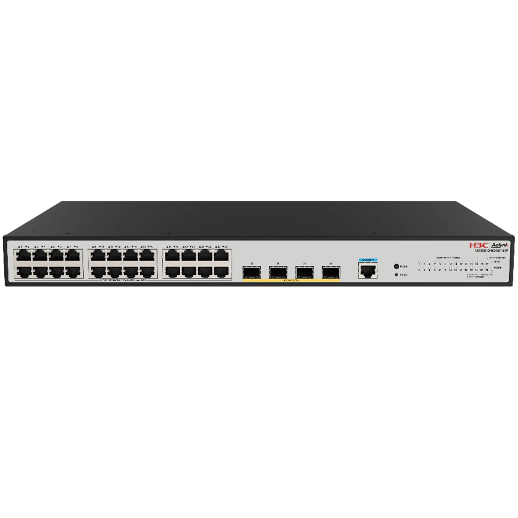 Switch PoE Layer 3 H3C US500-24G4XF-HP 24GE, 4 SFP+ 10G