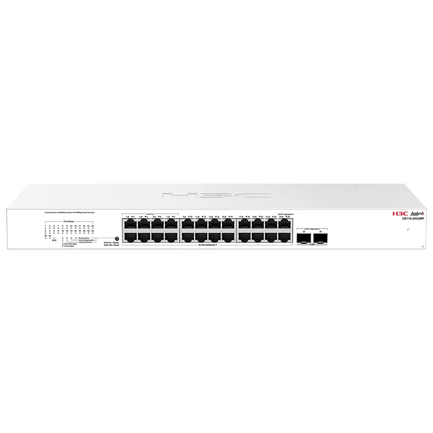 AOLYNK US110-24G2MF – Switch Cloud Managed 24GE + 2 SFP 2.5G