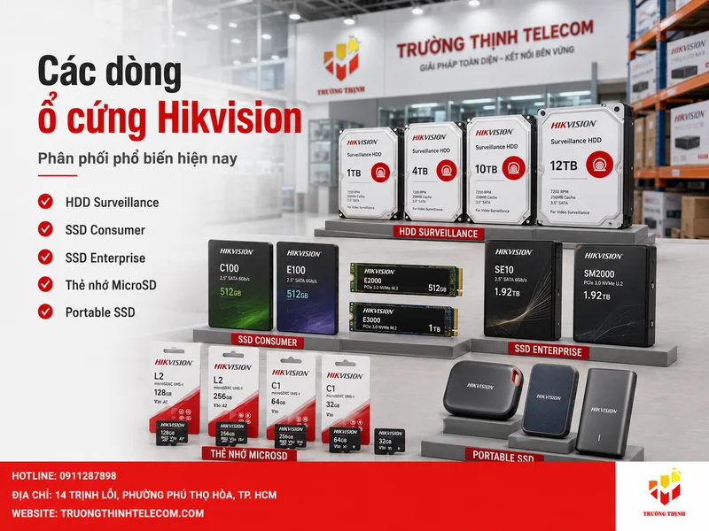 Các dòng ổ cứng Hikvision được phân phối phổ biến hiện nay