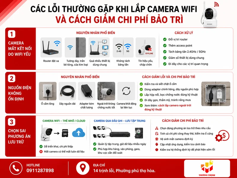 Các lỗi thường gặp khi lắp camera WiFi và cách giảm chi phí bảo trì